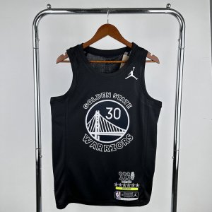 NBA 30 Curry Warriors MVP Maillot noir imprimé